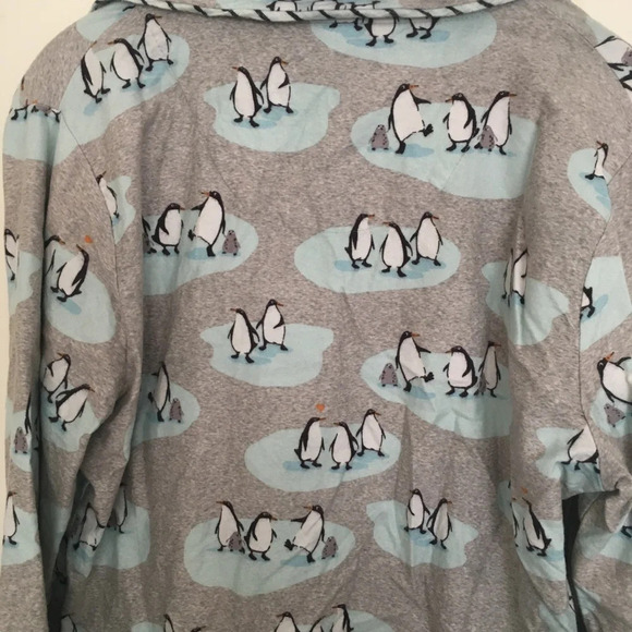 Munki Munki flannel penguin novelty print pajama top, size XL - Picture 2 of 7